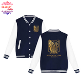 Bradley Jacket Baseball Style Anime of Shingeki No Kyojin (Blue)