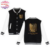 Bradley Jacket Baseball Style Anime of Shingeki No Kyojin (Black)