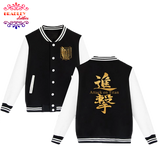 Bradley Jacket Baseball Style Anime of Shingeki No Kyojin (Black)