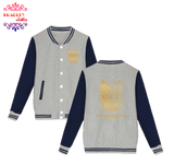 Bradley Jacket Baseball Style Anime of Shingeki No Kyojin (Gray)