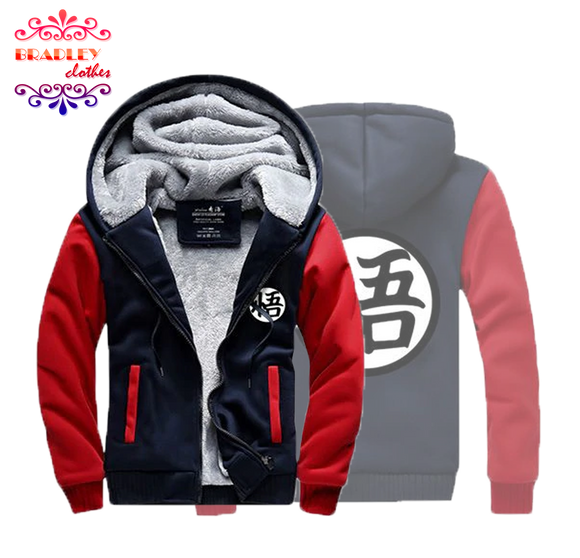 Bradley Winter Sport Jacket Style Of Anime DragonBall Z (Red Dark Blue)