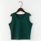 7 Color Round Neck T Shirt Women Sexy Sleeveless High Waist Crop Top Cotton Red Tee Tops T Shirt Female Streetwear chemise femme