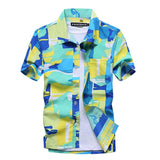 Mens Summer Fashion Beach Hawaiian Shirt Brand Slim Fit Short Sleeve Floral Shirts Casual Holiday Party Clothing Camisa Hawaiana