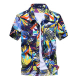 Mens Summer Fashion Beach Hawaiian Shirt Brand Slim Fit Short Sleeve Floral Shirts Casual Holiday Party Clothing Camisa Hawaiana