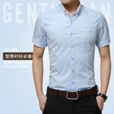 2018 New Arrival Brand Men's Summer Business Shirt Short Sleeves Turn-down Collar Tuxedo Shirt Shirt Men Shirts Big Size 5XL
