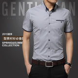 2018 New Arrival Brand Men's Summer Business Shirt Short Sleeves Turn-down Collar Tuxedo Shirt Shirt Men Shirts Big Size 5XL