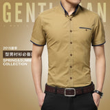 2018 New Arrival Brand Men's Summer Business Shirt Short Sleeves Turn-down Collar Tuxedo Shirt Shirt Men Shirts Big Size 5XL