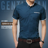 2018 New Arrival Brand Men's Summer Business Shirt Short Sleeves Turn-down Collar Tuxedo Shirt Shirt Men Shirts Big Size 5XL