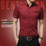 2018 New Arrival Brand Men's Summer Business Shirt Short Sleeves Turn-down Collar Tuxedo Shirt Shirt Men Shirts Big Size 5XL