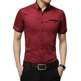 2018 New Arrival Brand Men's Summer Business Shirt Short Sleeves Turn-down Collar Tuxedo Shirt Shirt Men Shirts Big Size 5XL