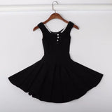Cute Plunge V neck Pleated Mini Dress Sexy Women Vintage Party Skater Dress Chic Sleeveless Summer Dress