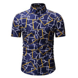 M-3XL New Summer Fashion Mens Shirt Slim Fit Short Sleeve Floral Shirt Mens Clothing Trend Plus Size Mens Casual Flower Shirts