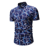 M-3XL New Summer Fashion Mens Shirt Slim Fit Short Sleeve Floral Shirt Mens Clothing Trend Plus Size Mens Casual Flower Shirts