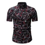 M-3XL New Summer Fashion Mens Shirt Slim Fit Short Sleeve Floral Shirt Mens Clothing Trend Plus Size Mens Casual Flower Shirts