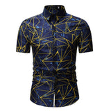 M-3XL New Summer Fashion Mens Shirt Slim Fit Short Sleeve Floral Shirt Mens Clothing Trend Plus Size Mens Casual Flower Shirts