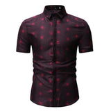 M-3XL New Summer Fashion Mens Shirt Slim Fit Short Sleeve Floral Shirt Mens Clothing Trend Plus Size Mens Casual Flower Shirts