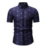 M-3XL New Summer Fashion Mens Shirt Slim Fit Short Sleeve Floral Shirt Mens Clothing Trend Plus Size Mens Casual Flower Shirts