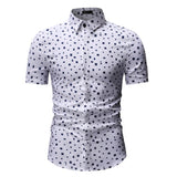 M-3XL New Summer Fashion Mens Shirt Slim Fit Short Sleeve Floral Shirt Mens Clothing Trend Plus Size Mens Casual Flower Shirts
