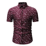 M-3XL New Summer Fashion Mens Shirt Slim Fit Short Sleeve Floral Shirt Mens Clothing Trend Plus Size Mens Casual Flower Shirts