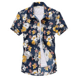 Mens Summer Fashion Beach Hawaiian Shirt Brand Slim Fit Short Sleeve Floral Shirts Casual Holiday Party Clothing Camisa Hawaiana