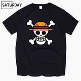 Men's One Piece Luffy Harajuku Funny Cotton T Shirts Unisex Summer Cotton Workout Tshirts Anime Tops Boyfriend Gift