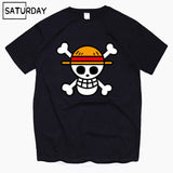 Men's One Piece Luffy Harajuku Funny Cotton T Shirts Unisex Summer Cotton Workout Tshirts Anime Tops Boyfriend Gift