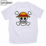 Men's One Piece Luffy Harajuku Funny Cotton T Shirts Unisex Summer Cotton Workout Tshirts Anime Tops Boyfriend Gift