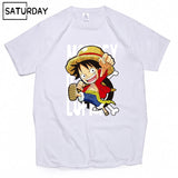Men's One Piece Luffy Harajuku Funny Cotton T Shirts Unisex Summer Cotton Workout Tshirts Anime Tops Boyfriend Gift