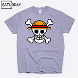 Men's One Piece Luffy Harajuku Funny Cotton T Shirts Unisex Summer Cotton Workout Tshirts Anime Tops Boyfriend Gift