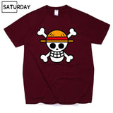Men's One Piece Luffy Harajuku Funny Cotton T Shirts Unisex Summer Cotton Workout Tshirts Anime Tops Boyfriend Gift