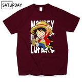 Men's One Piece Luffy Harajuku Funny Cotton T Shirts Unisex Summer Cotton Workout Tshirts Anime Tops Boyfriend Gift