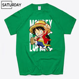 Men's One Piece Luffy Harajuku Funny Cotton T Shirts Unisex Summer Cotton Workout Tshirts Anime Tops Boyfriend Gift