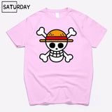 Men's One Piece Luffy Harajuku Funny Cotton T Shirts Unisex Summer Cotton Workout Tshirts Anime Tops Boyfriend Gift