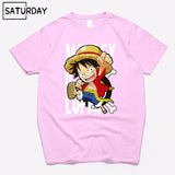 Men's One Piece Luffy Harajuku Funny Cotton T Shirts Unisex Summer Cotton Workout Tshirts Anime Tops Boyfriend Gift