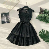 Marwin 2019 New-Coming Women Summer Spaghetti Strap V-Neck Empire Sleeveless Knee-length Dresses High Street Party Holiday Style