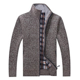 Men's Sweaters Autumn Winter Warm Thick Velvet Sweater Jackets Cardigan Coats Male Clothing Casual Knitwear US Size XS-XL DA021