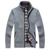 Men's Sweaters Autumn Winter Warm Thick Velvet Sweater Jackets Cardigan Coats Male Clothing Casual Knitwear US Size XS-XL DA021