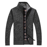 Men's Sweaters Autumn Winter Warm Thick Velvet Sweater Jackets Cardigan Coats Male Clothing Casual Knitwear US Size XS-XL DA021