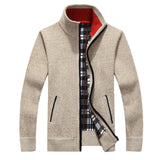 Men's Sweaters Autumn Winter Warm Thick Velvet Sweater Jackets Cardigan Coats Male Clothing Casual Knitwear US Size XS-XL DA021