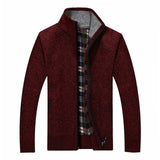 Men's Sweaters Autumn Winter Warm Thick Velvet Sweater Jackets Cardigan Coats Male Clothing Casual Knitwear US Size XS-XL DA021