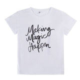 New 2017 Summer Women T-shirt Printed Magic Letters Fashion O-Neck Short Sleeve Loose Tee Shirt Femme